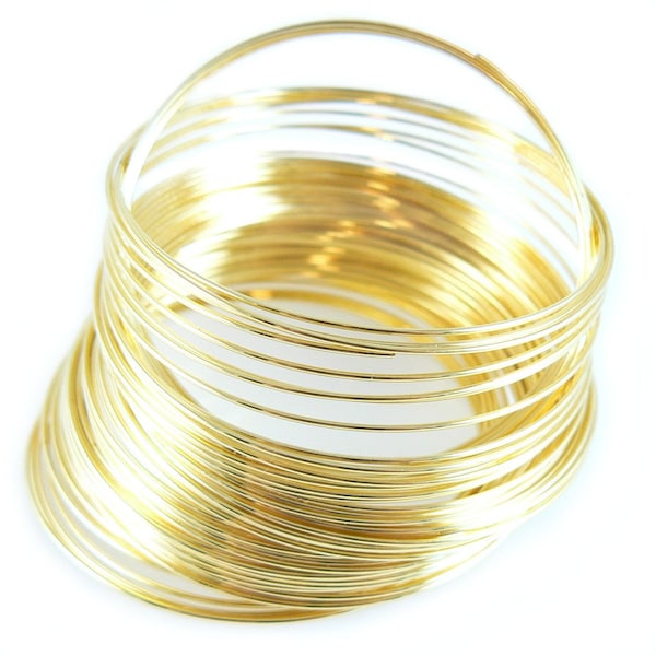 1.75" diameter Bead Smith gold plated stainless steel BRACELET memory wire, 1 oz., ~90 loops. kids' bracelets | small bracelet memory wire