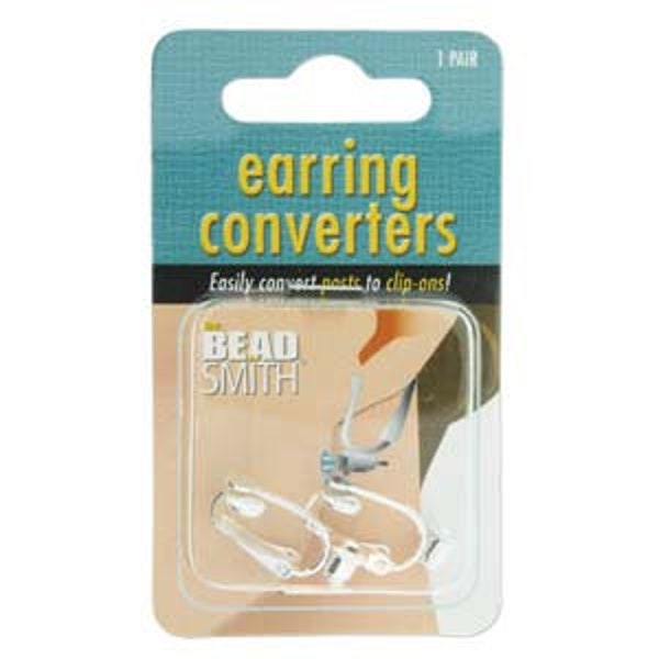 Silver plated earring converters, 1 pair