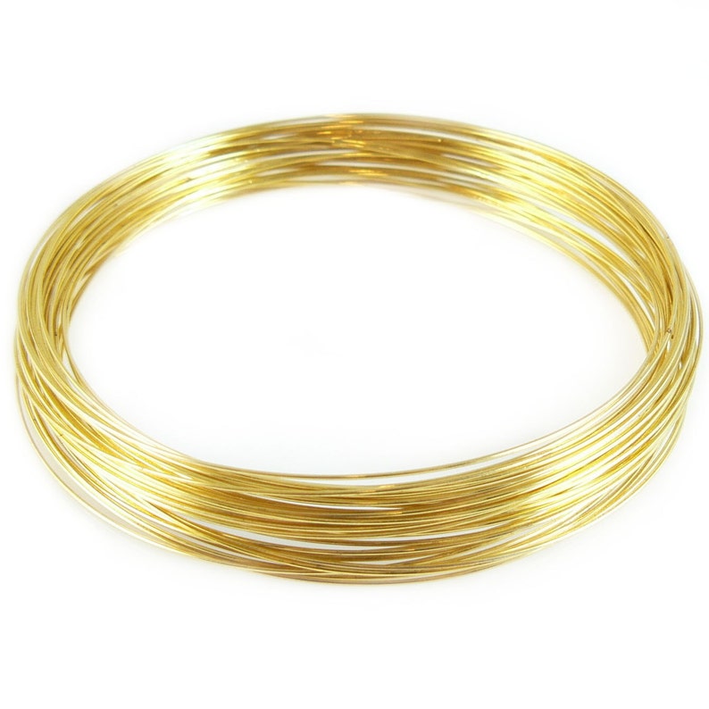 3.6 diameter Bead Smith gold plated stainless steel necklace memory wire, 12 loops. Make beaded necklaces easily huge earring hoops image 1