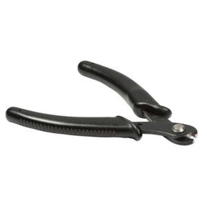 May include: Black wire cutters with black rubber handles. The cutters have a silver cutting edge.