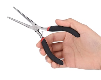 Needle Nose Pliers: 6" Rustless Carbon Steel with Comfort Grip