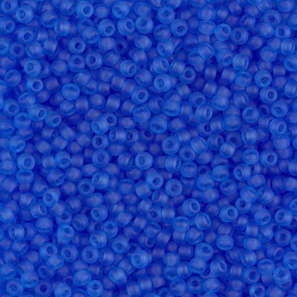 Size 11/0 frosted matte sapphire blue Miyuki glass seed beads, 20 grams, approximately 2,200 beads. patriotic, Independence day, water