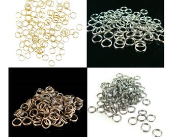 6mm gold or nickel plated, antiqued copper, or black oxide split ring/ key ring/ key chain ring, 100 pcs. Great for charms, jewelry, links