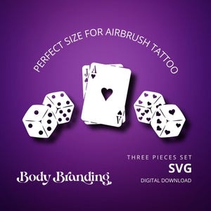 Cards and dice Airbrush Stencil