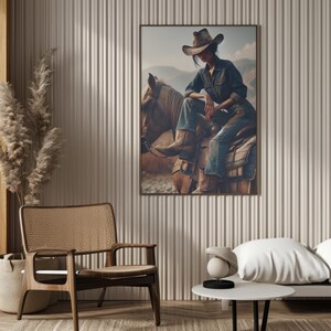 Cowgirl Illustration Vintage Western Print, Southwestern Western Room Decor, Cowgirl Wall Art, Modern Cowgirl Poster Print