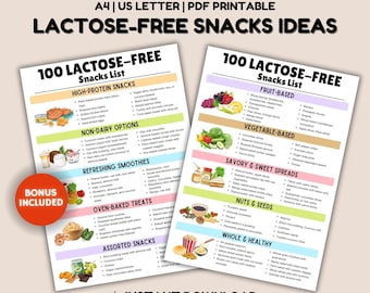 100 ideas de snacks sin lactosa, plan de comidas para una dieta sin lactosa, dieta para la intolerancia a la lactosa, snacks sin lácteos, lista de alimentos naturales y saludables