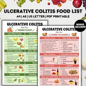 Ulcerative Colitis Diet Plan, Ulcerative Colitis Food List, IBD Diet Plan, Anti-Inflammatory, Low Fat Low Fiber Foods For Gut Health