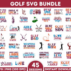 Ensemble de golf SVG PNG, ensemble de PNG de golf, Svg monogramme divisé, cadre nom de golf, Svg de club de golf, Svg de balle de golf, Svg de golf, chemise de joueur de golf
