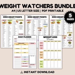 Lot de listes d'aliments Weight Watchers Zero Point, Liste d'aliments Zero Smart Points, Tableau des aliments Weight Watchers, Aliments faibles en calories, Aliments naturels et sains