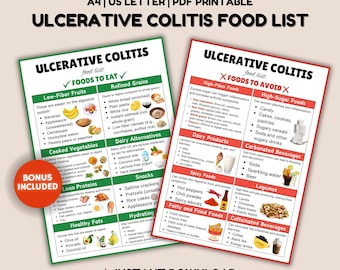 Ulcerative Colitis Food List, IBD Diet Plan, Anti-Inflammatory, Low Fat Low Fiber Foods For Gut Health, Digestive Health, Grocery List