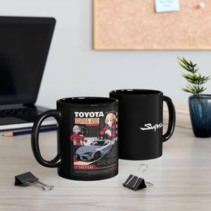 Toyota A90 MK5 Supra x Chisato Lycoris Recoil Mug (11oz, 15oz) Cars and Coffee, Anime Lovers, Car Enthusiasts, Toyota Supra, Gift for Friend