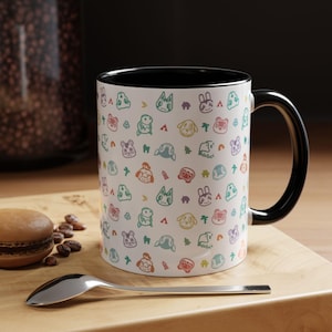 Accent Animal Pattern Coffee Mug 11oz, Gift for her, Gift for girlfriend, New Horizons Coffee Mug, Cute Acnh Gift
