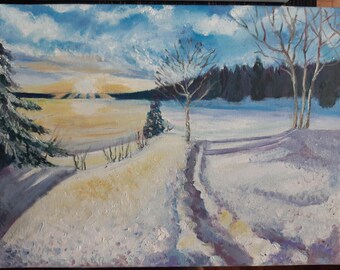 ルーヴシエンヌの雪 - アルフレッド・シスレーの手描き油絵複製、冬の