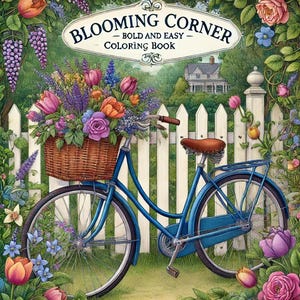 Blooming Corner & Comfy Coloring Pages 117, Coloring Pages for Adults and Kids, Hobby Coloring Pages, Instant Download, Printable PDF File