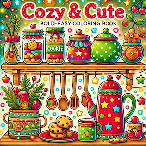 Cozy & Cute Coloring Pages 50,  Coloring Pages for Adults and Kids, Hobby Coloring Pages, Instant Download, Printable PDF File
