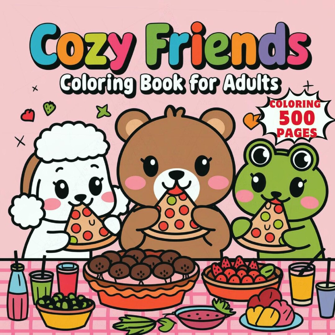 Cozy Friends Coloring Book PDF | 500 Kawaii Animal Pages for Relaxation ...