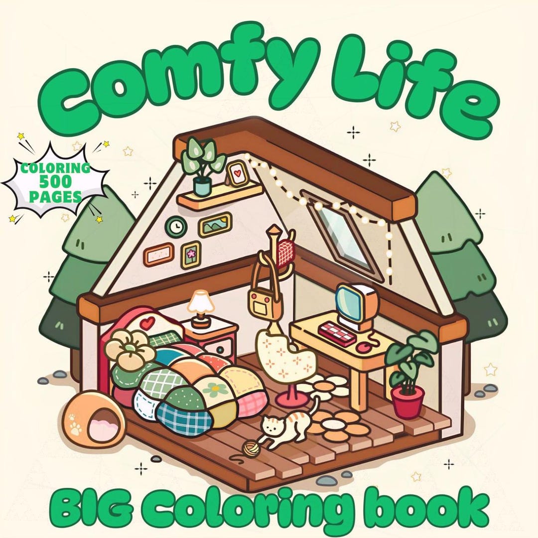 Coco Wyo Comfy Life Coloring Book PDF – 500 Printable Pages for Kids ...