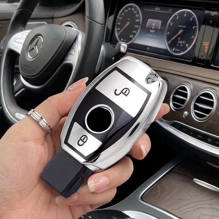 Original Style Car Key Shell For Mercedes-Benz C & S Class W206 W223 (2022-Up) – Mirror Silver