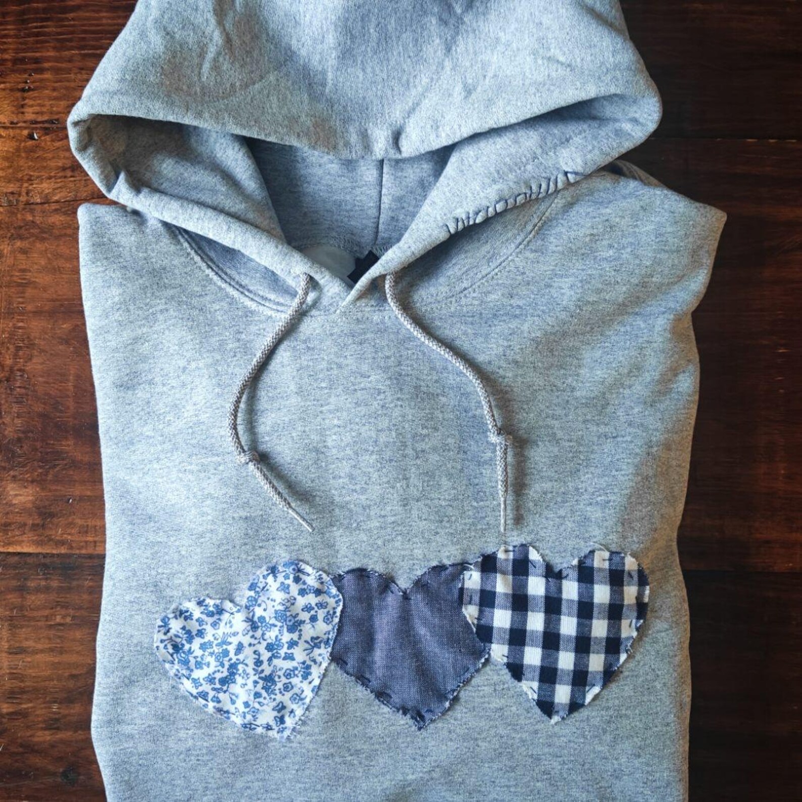 HIGH LOW HEM CASUAL JACKET PATCHWORK HEART