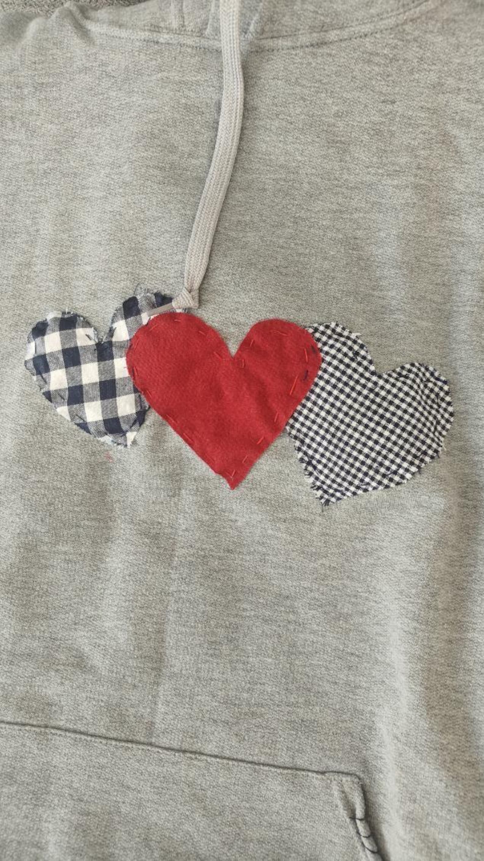 Patchwork Heart Graphic Tee and Sweatshirt