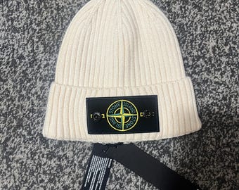 STONE ISLAND Vintag 2000s Beanie Black made In Italy ADULT One Size