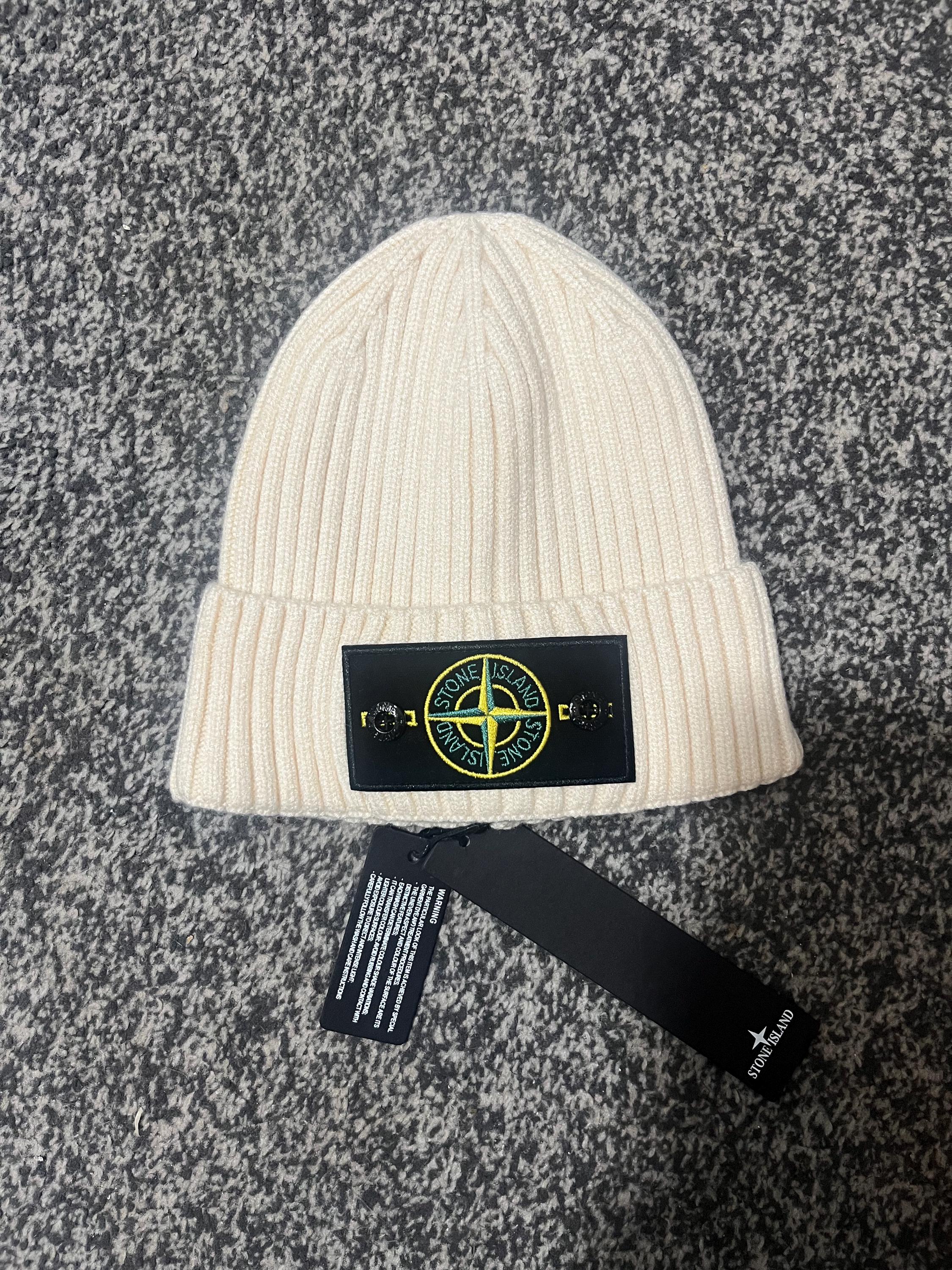 Stone Island Beanie Winter Hat - Cream - New With Tags - Etsy
