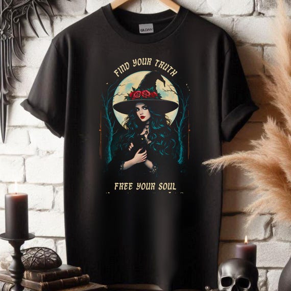 Find Your Truth, Free Your Soul Unisex Softstyle T-Shirt, Wicca, Witch, Pagan, Occult, Witchcraft, Magic, Magick