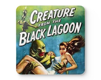 Set di montagne russe "Creature from the Black Lagoon": arte del film horror