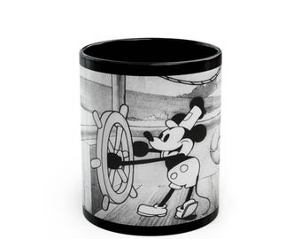 Ceramiczny kubek z parowcem Willie Mickey Mouse, Disney Cartoon (11 uncji lub 15 uncji)