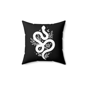 Snake Logo Pillow: Moon Stars, Danger Noodle Design