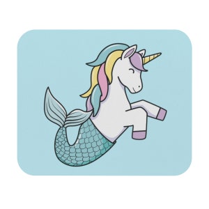 Mouse Pad ~ Mermaid UNICORN Cute Cartoon On A Mouse Pad