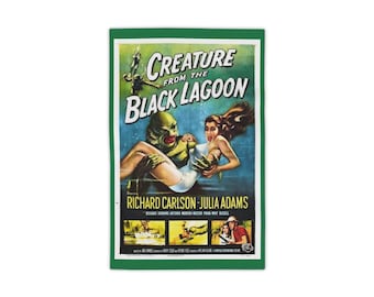 Asciugamano da spiaggia "Il mostro della laguna nera": poster di un classico film horror