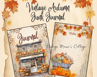 Kit de journal indésirable vintage AUTOMNE : embellissements imprimables DIY (téléchargement numérique)
