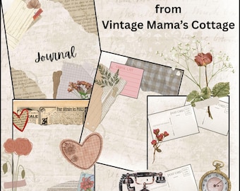 Kit de journal indésirable vintage : embellissements imprimables DIY (téléchargement numérique)