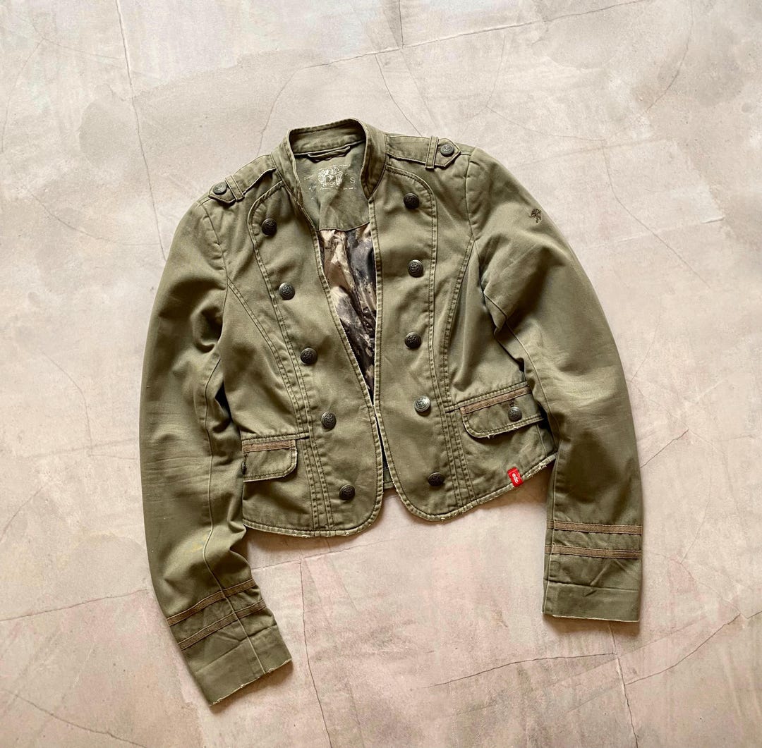 ジャケット・アウター PPFM napoleon jacket archive y2k 00s Napoleon Military Distressed Cropped Jacket Coat Japan PPFM