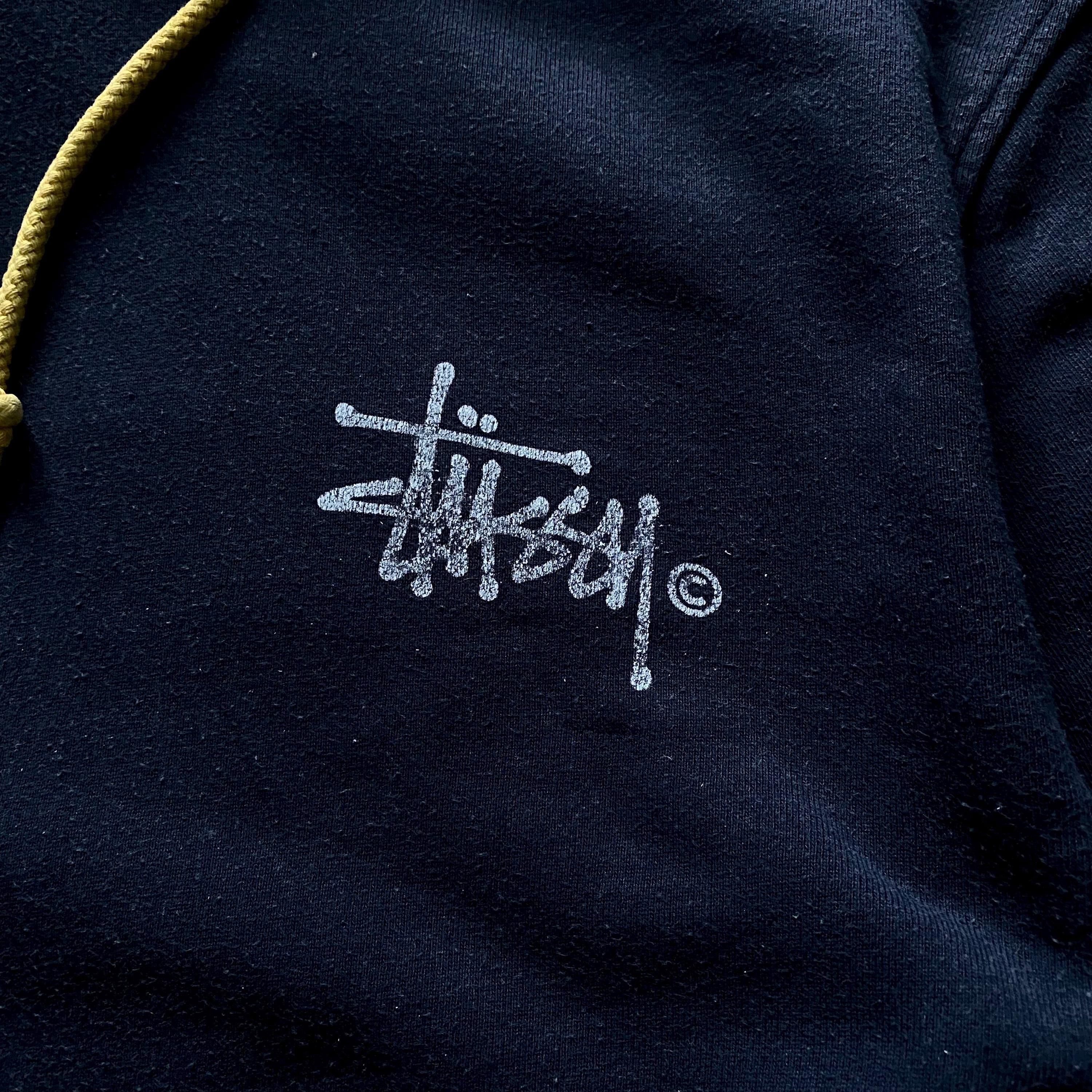 Vintage 00s Stussy Faded Big Logo Rare Made in USA Hoodie Size L