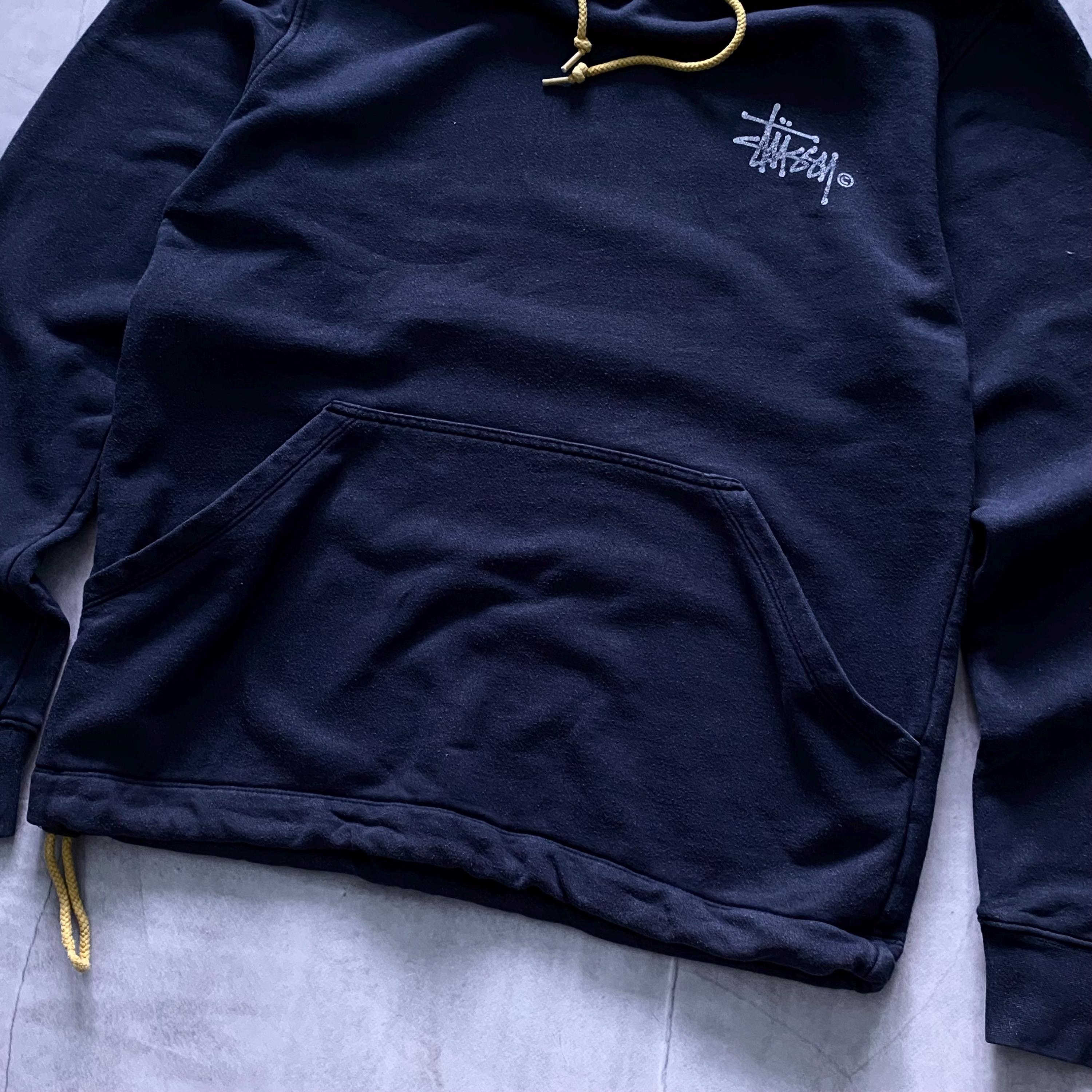 Vintage 00s Stussy Faded Big Logo Rare Made in USA Hoodie Size L