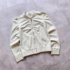 Japan Miss Sixty Cropped Denim Biker Jacket Silver White Y2K