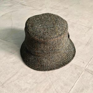 Harris Tweed Vintage Wolle Fischerhut Mütze