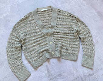 Fabiana Filippi Open Knit Rare V-neck Cardigan Sweater Womens Size M