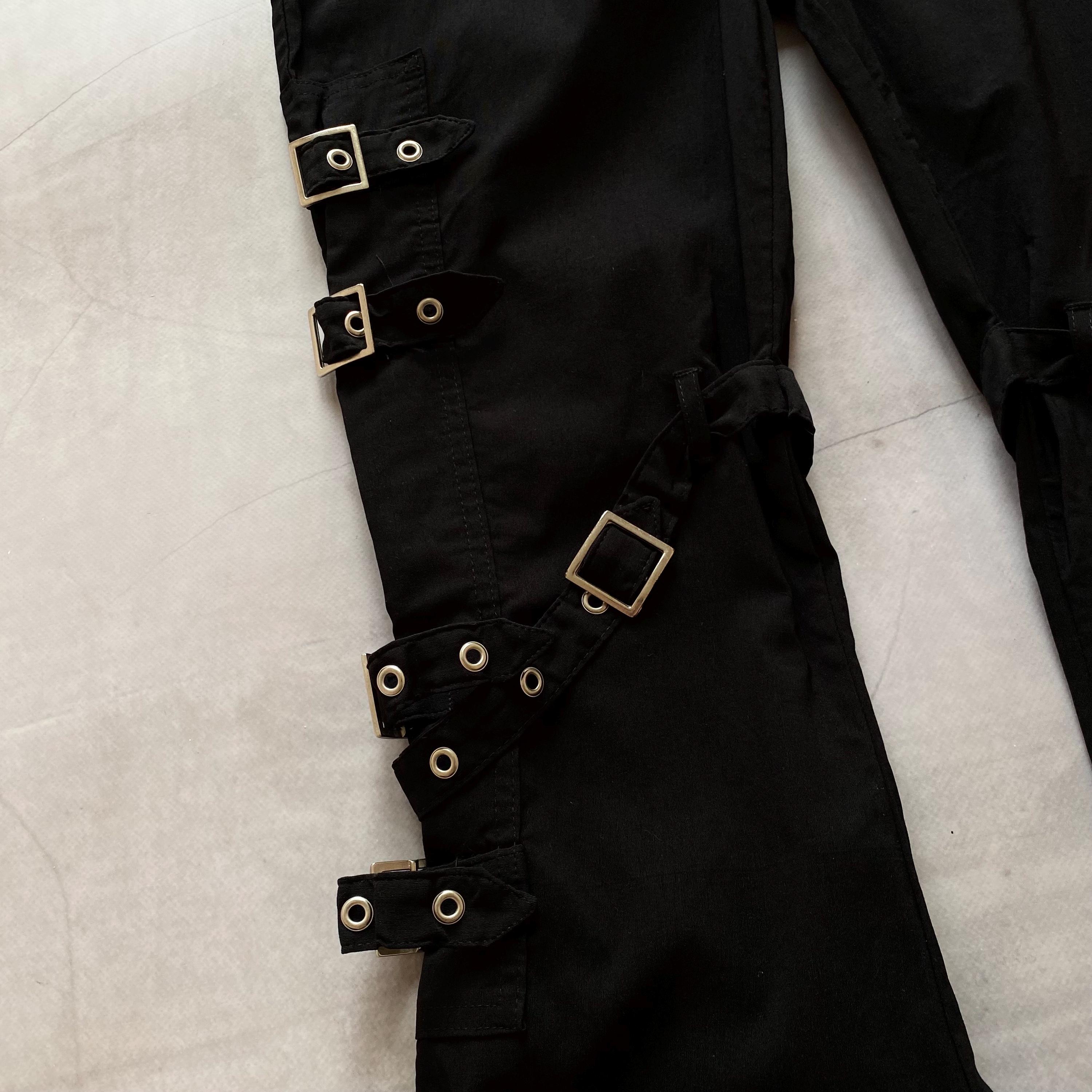 Y2K Punk Strap Opium Bootcut Pants Hysteric Glamour Style Women's