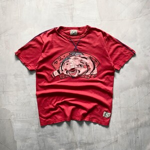 Evisu Distressed Faded Big Logo Vintage Rare T-shirt Tee Taglia XL