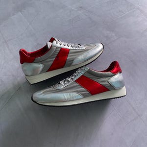 Saint Laurent Paris Silver/Red Sneakers Shoes Size EUR 45