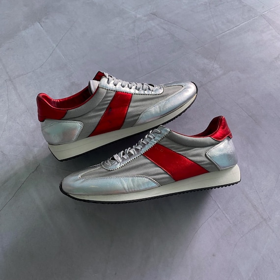 Saint Laurent Paris Silver/red Sneakers Shoes Size EUR 45 - Etsy display picture 1