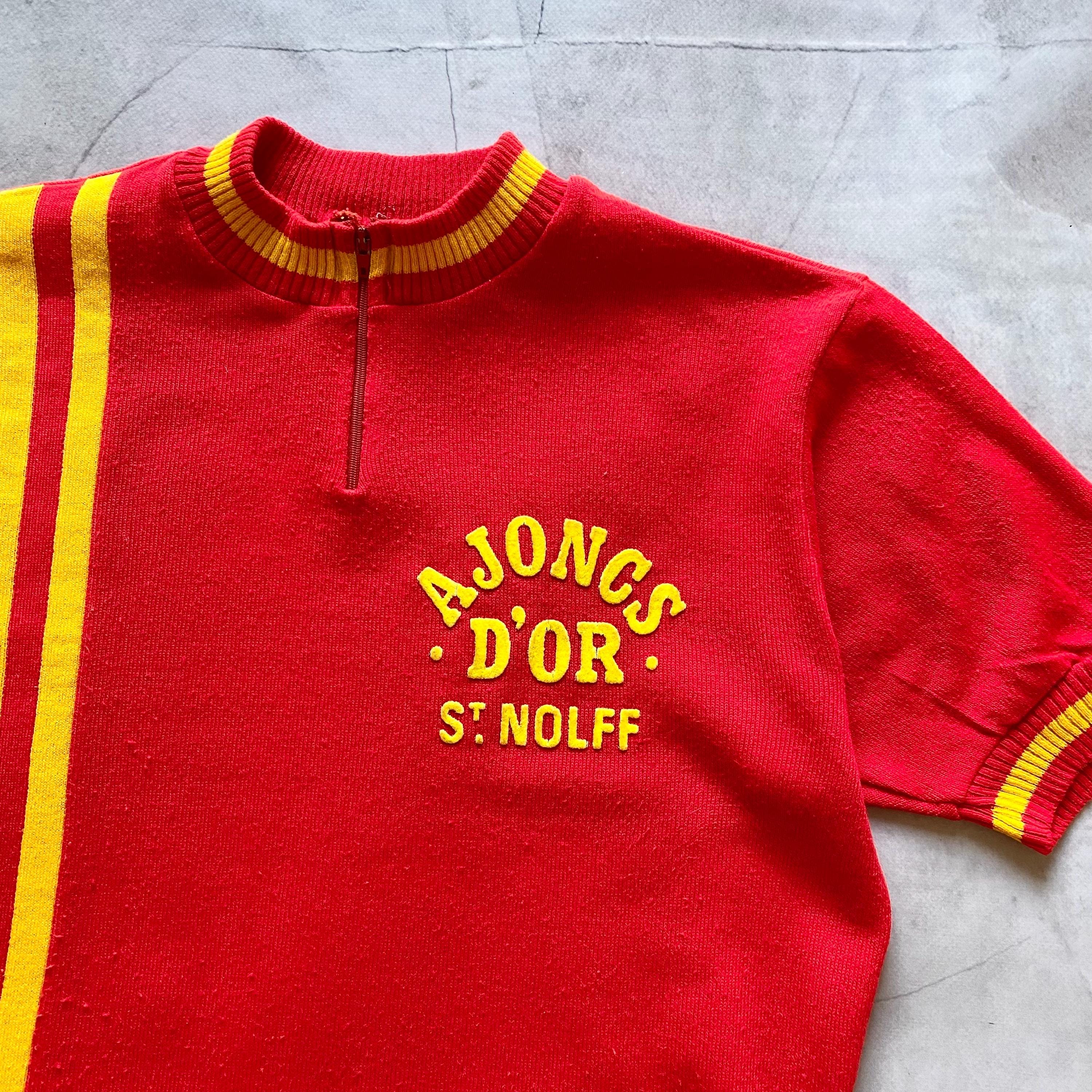 Vintage 80s Wool Cycling Jersey: Ajongs D'or St.nolff Italy Bike
