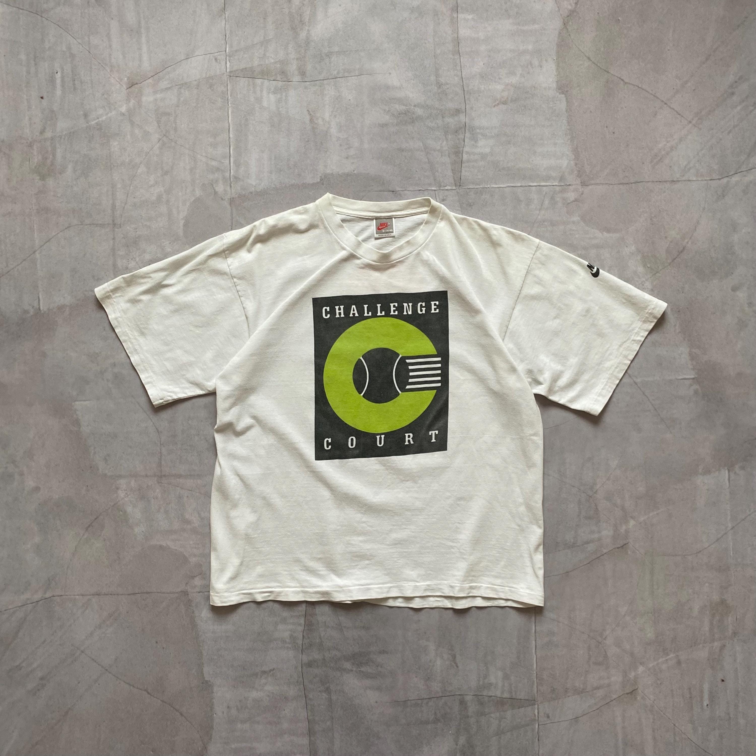 Very Rare Nike Challenge Court 1989 Big Logo T-shirt Made in USA