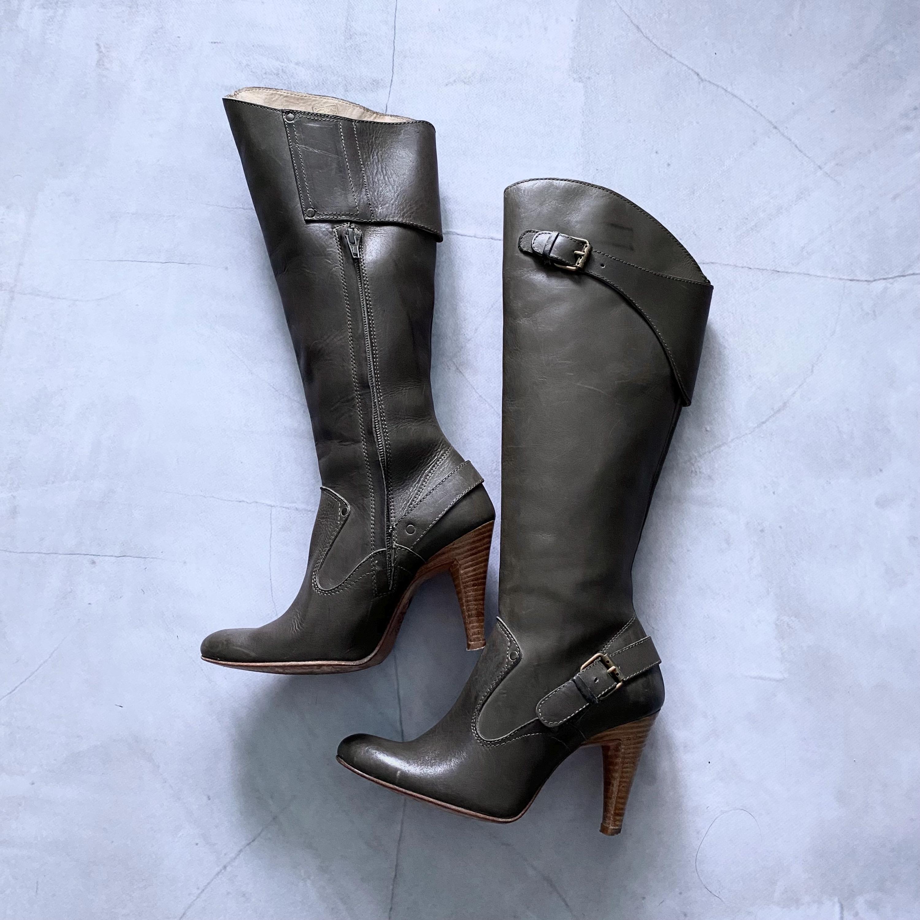 靴 diesel style lab boots size42 Vintage Diesel Style Lab Leather High Heels Boots Women's