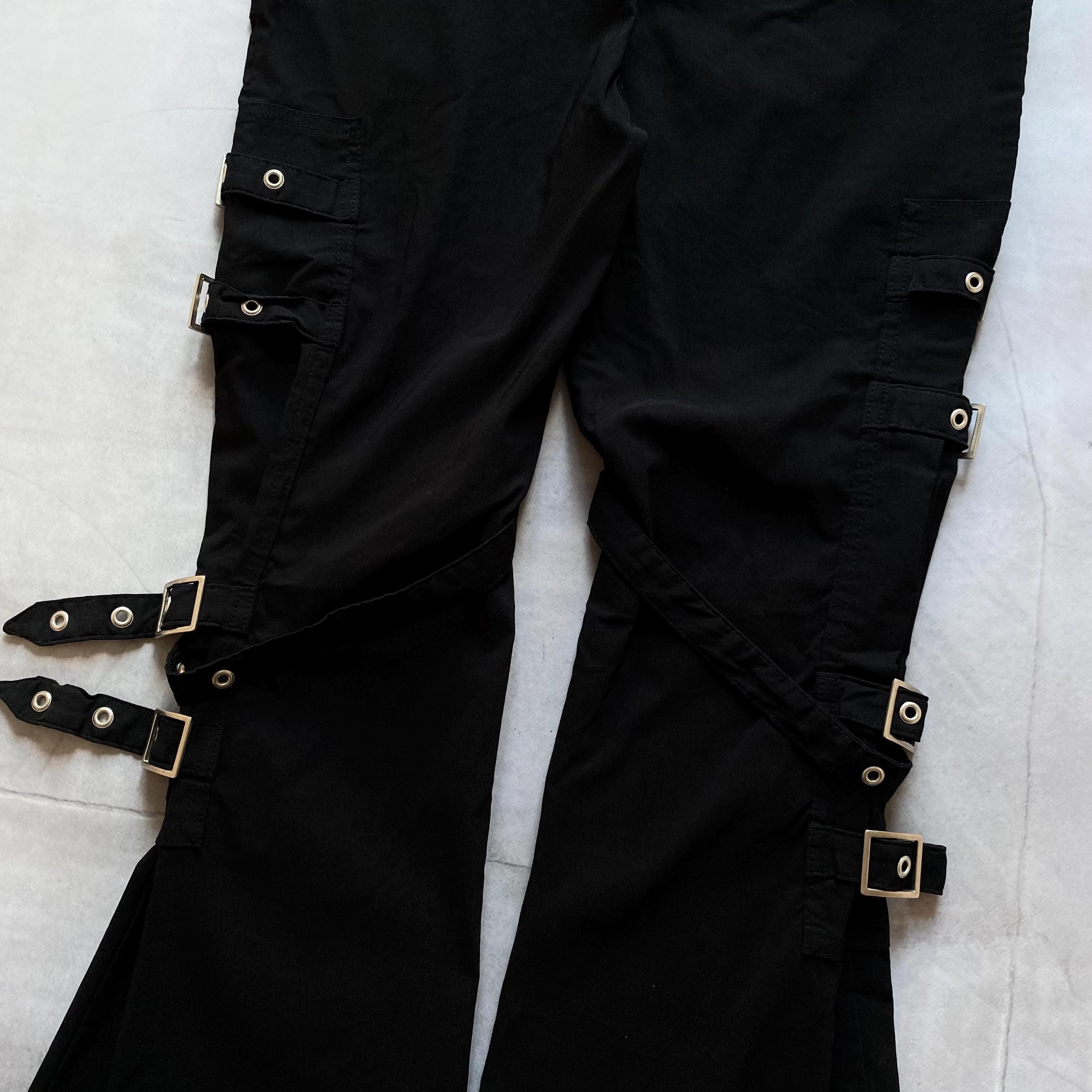 Y2K Punk Strap Opium Bootcut Pants Hysteric Glamour Style Women