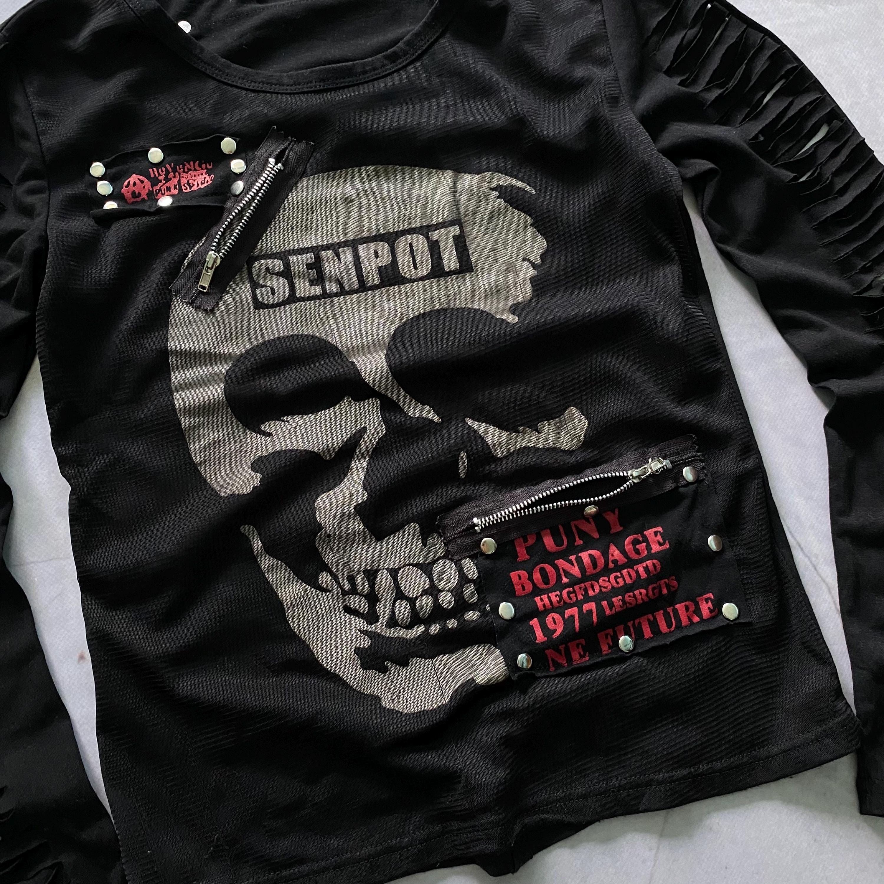 VTG 90s Opium Goth Bandage Zip Longsleeve Tripp NYC Style Womens