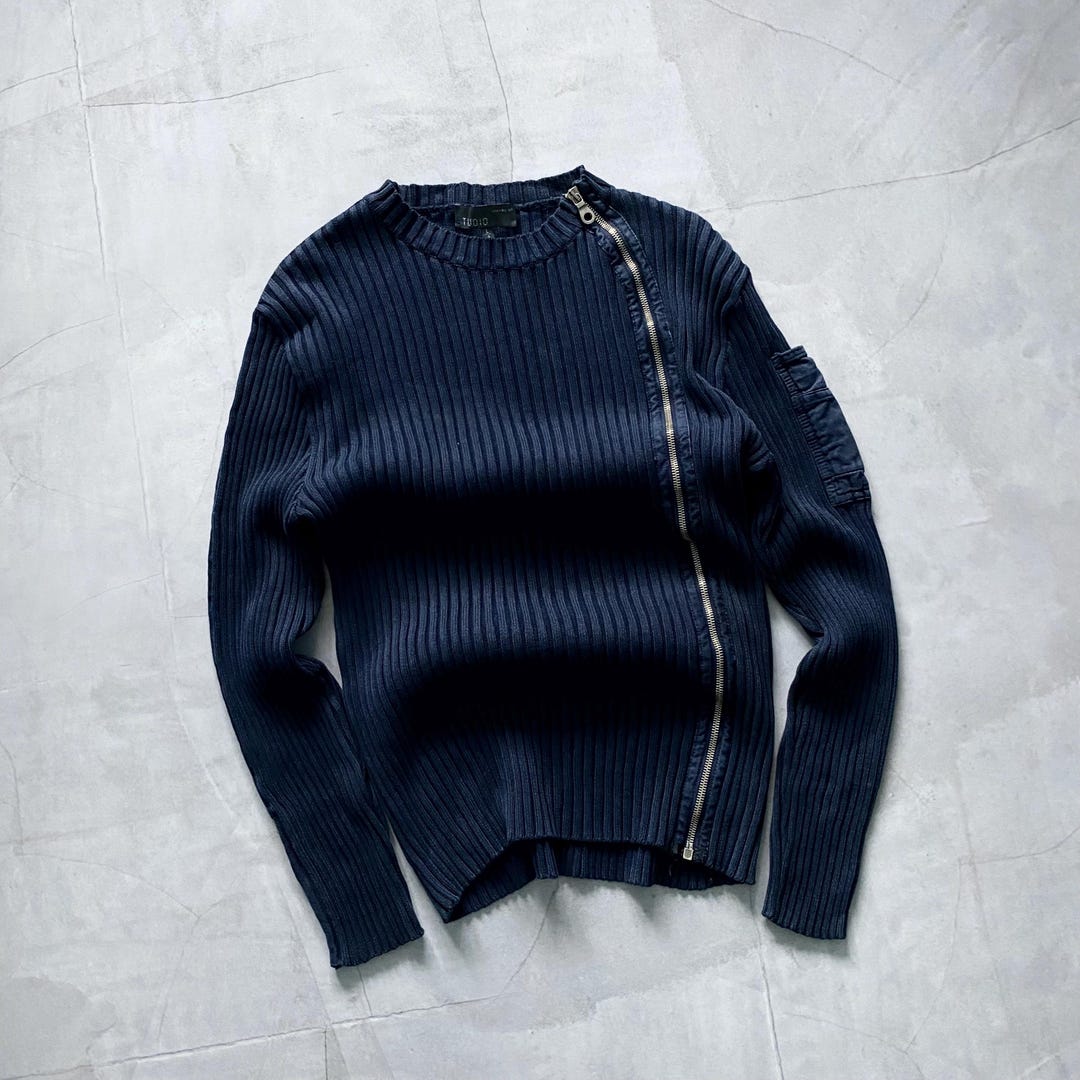 トップス 00s archive DIESEL border hole knit y2k 00s DIESEL boarder knit y2k archive 00s 90s diesel y2k border Knit